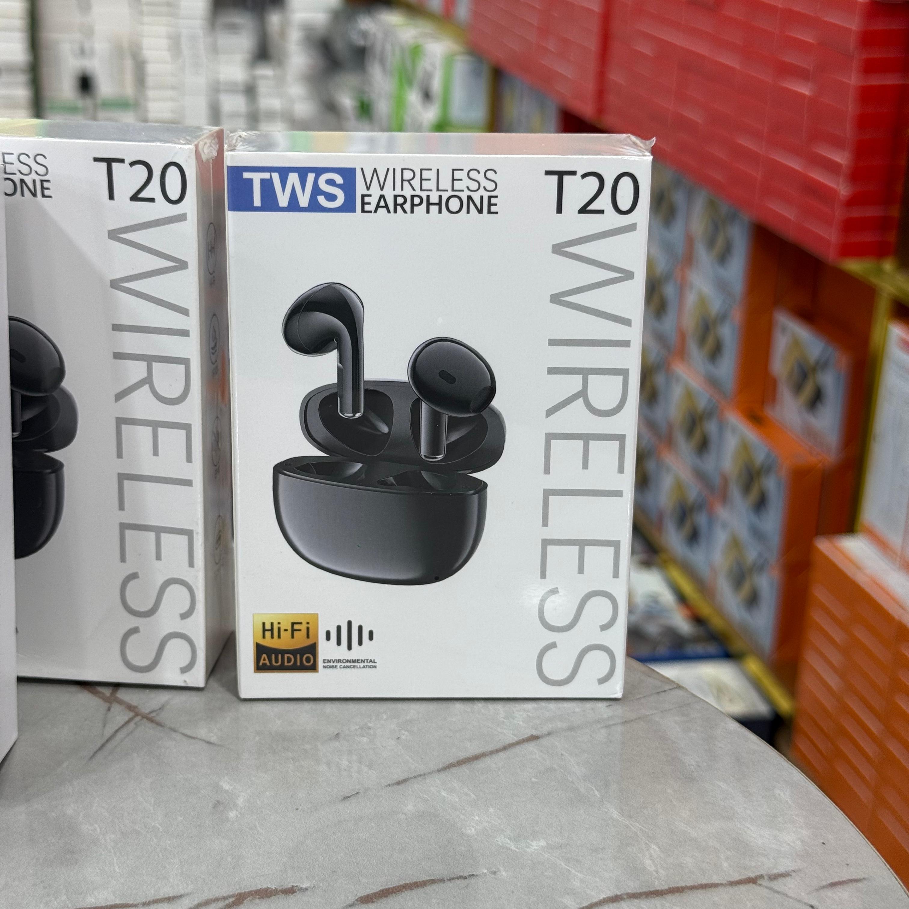 T20 True Wireless Earbuds – Hi-Fi Sound, Deep Bass, Smart Touch, Noise Cancellation, All-Day Battery – Compatible with Android & iPhone