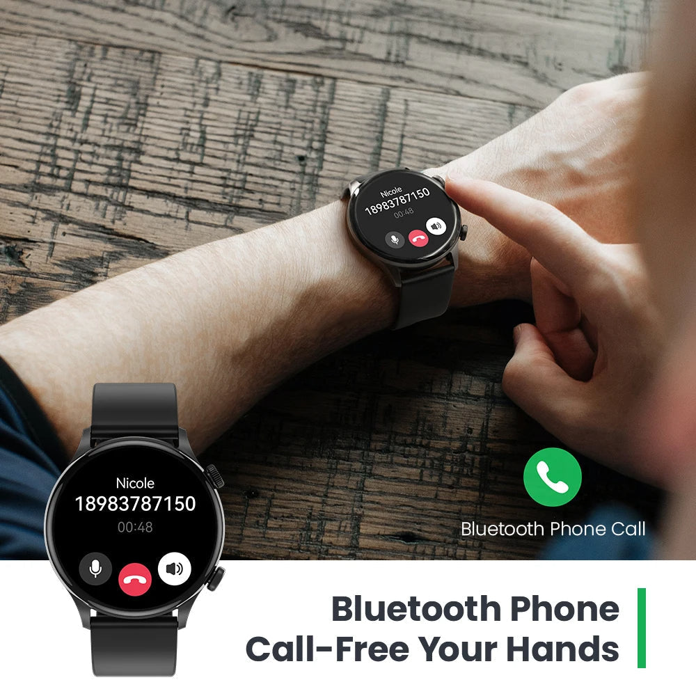 Smart Watch with Bluetooth Calling – 1.43" AMOLED Display, Health Tracker, IP68 Waterproof Fitness & Sport Smartwatch for Android & iOS