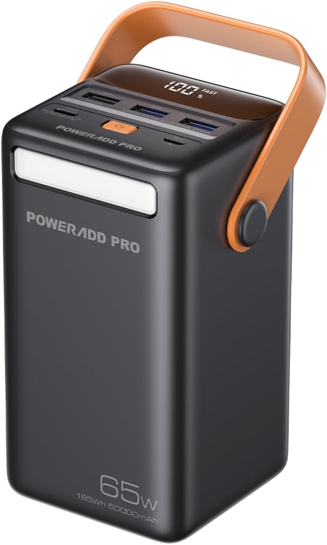 Power Bank 50000mAh PD 65W USB C Portable Charger with LED Display Fast Charging Compatible with Laptop MacBook & Smartphones