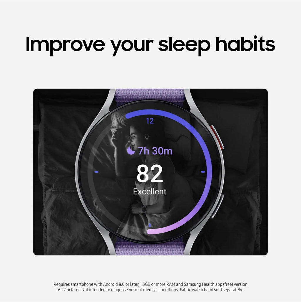 SAMSUNG Galaxy Watch 6 44mm Bluetooth Smartwatch, Fitness Tracker, Personalized HR Zones, Advanced Sleep Coaching, Heart Monitor, BIA Sensor for Health Wellness Insights, Big Screen, US Version Silver