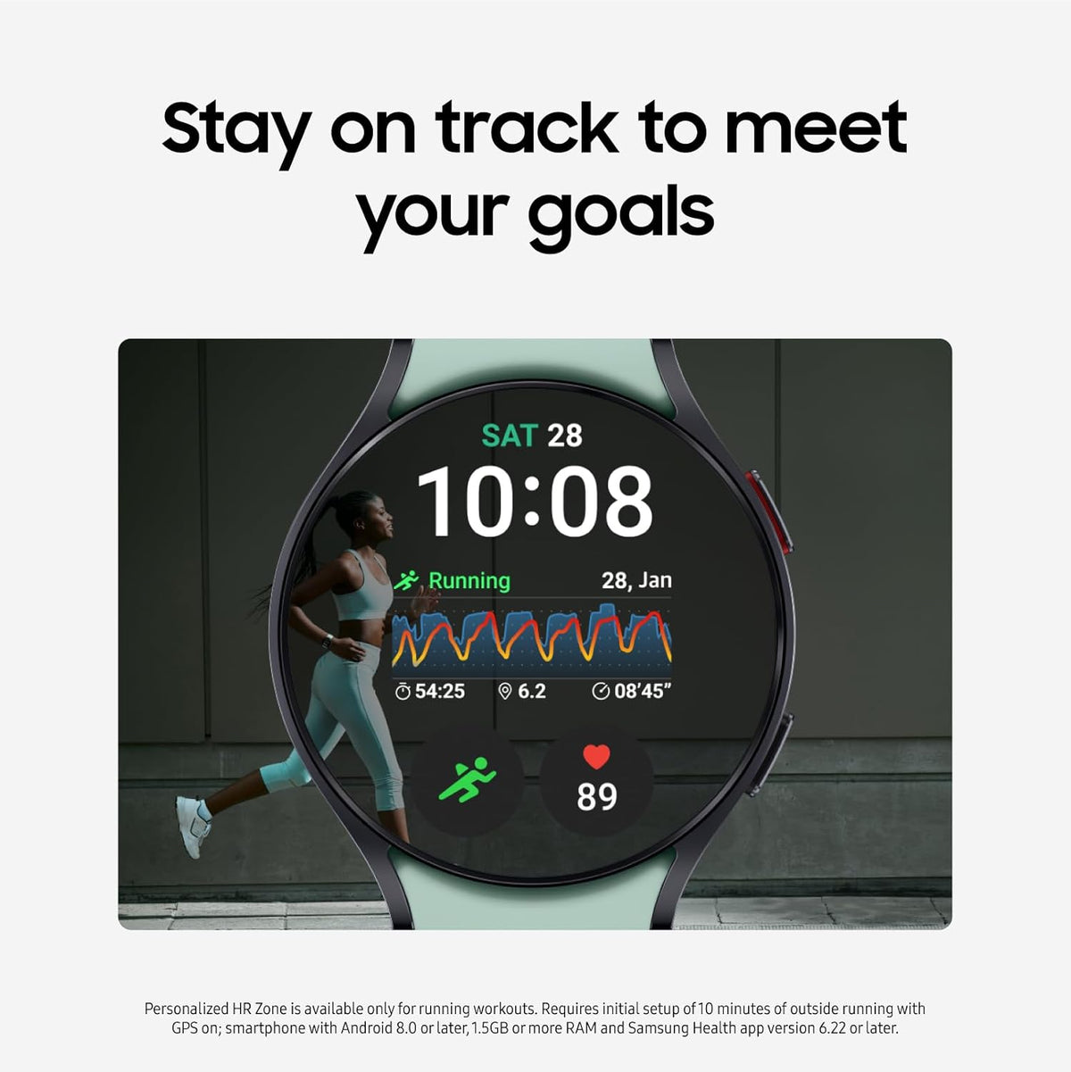 SAMSUNG Galaxy Watch 6 44mm Bluetooth Smartwatch, Fitness Tracker, Personalized HR Zones, Advanced Sleep Coaching, Heart Monitor, BIA Sensor for Health Wellness Insights, Big Screen, US Version Silver
