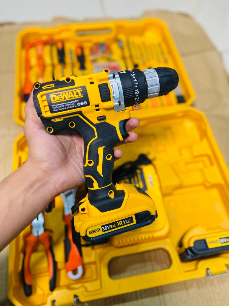 48V Cordless Drill Machine Set with 117 Pieces | Professional Power Tool Kit | 2 Batteries