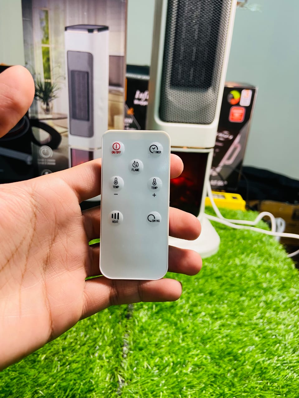 LOT 3D Flame Ceramic Heater - Instant Room Heating | Energy Efficient PTC Blower Heater for Winter