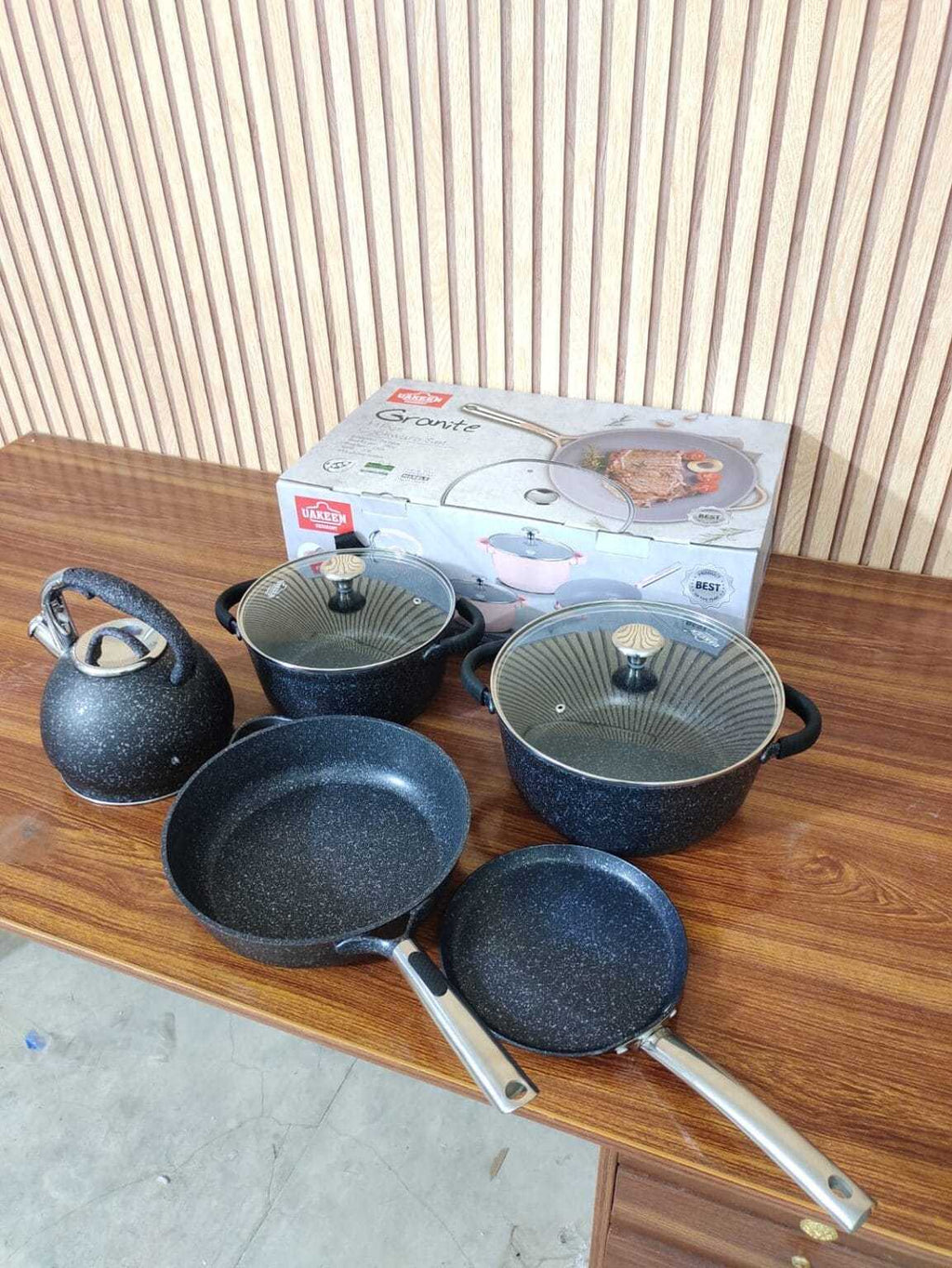 German Encapsulation Cookware UAKEEN German 11 Piece Granite Cookware Set – Junaid imports