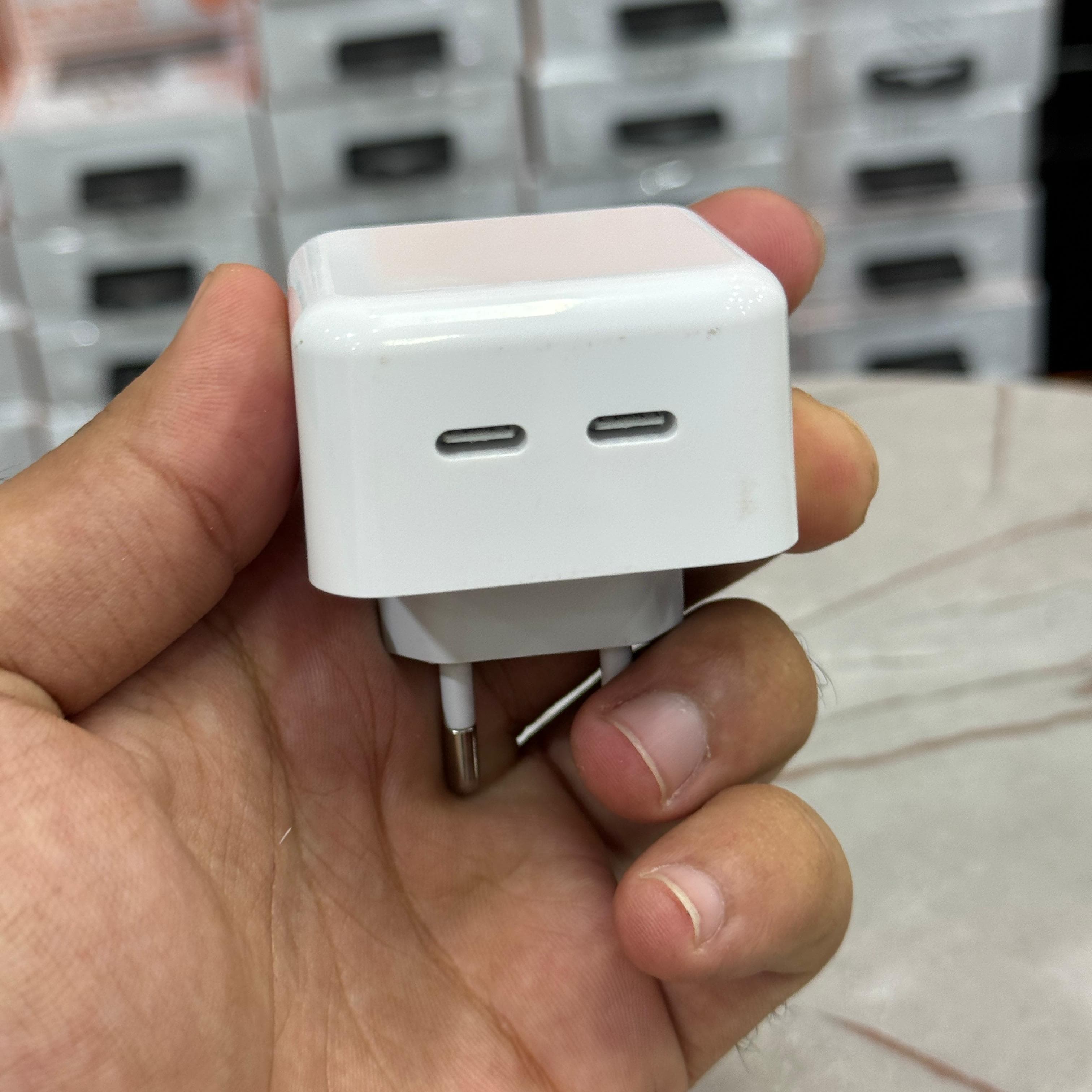 USA Lot Imported 100% Original Apple 35W Dual PD Fast Charger with Free 2 Cables