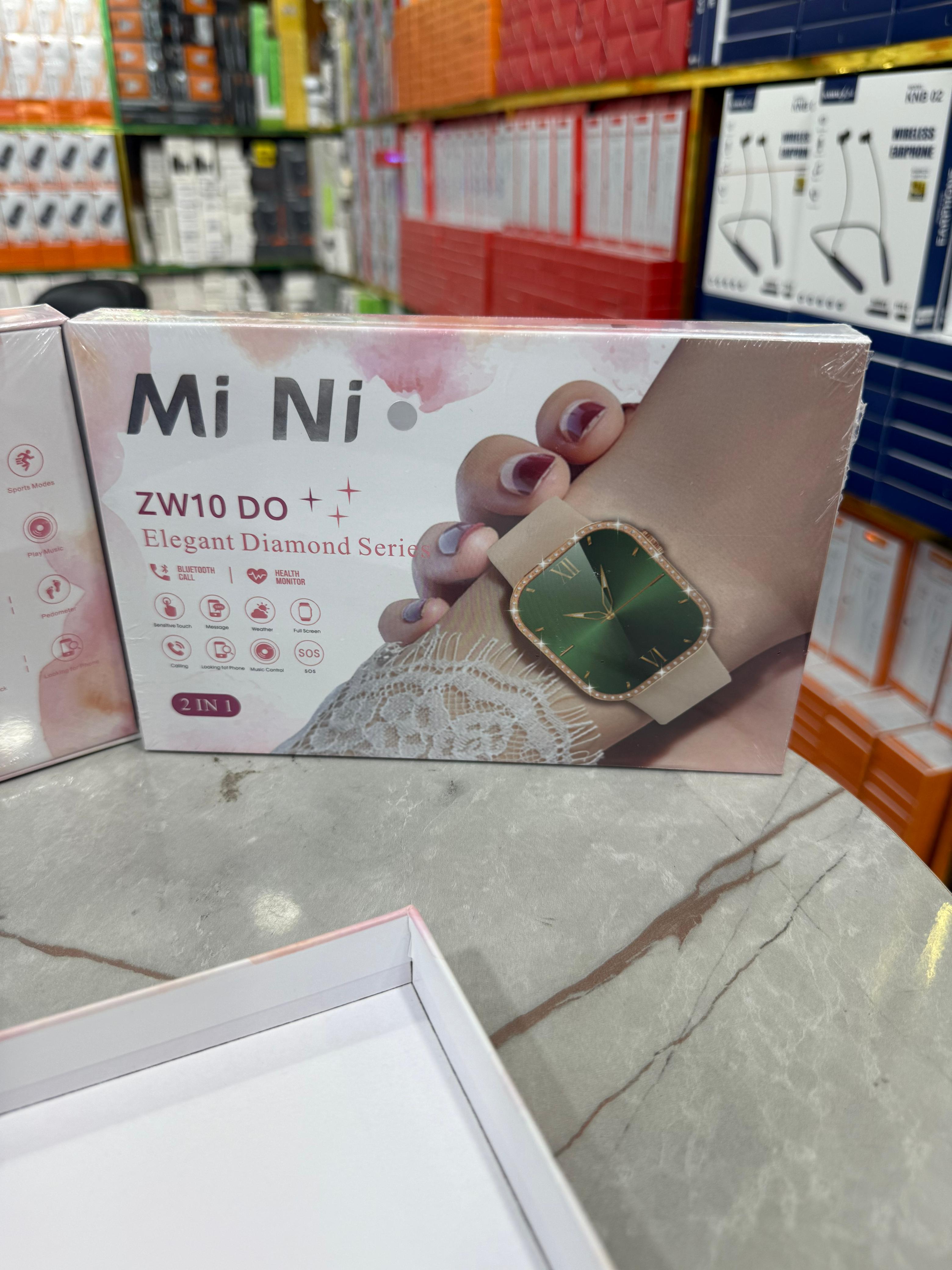 Mi Ni ZW10 Diamond Smartwatch + Luxury Analog Watch for Women – Combo Gift Set, Fitness Tracker, Stylish & Elegant Design
