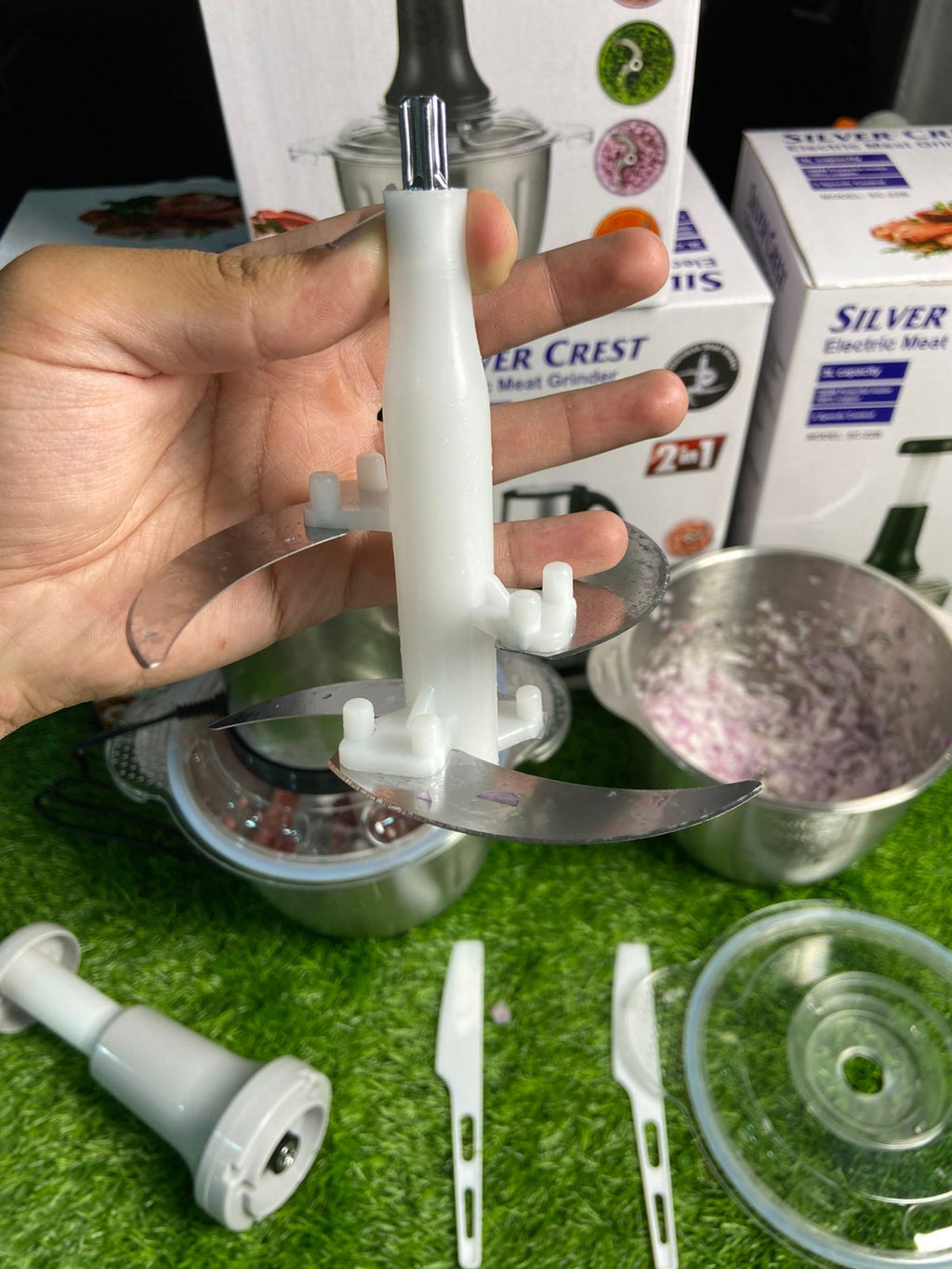 Silver Crest 2-in-1 Electric & Manual Chopper – Chop Faster, Cook Smarter