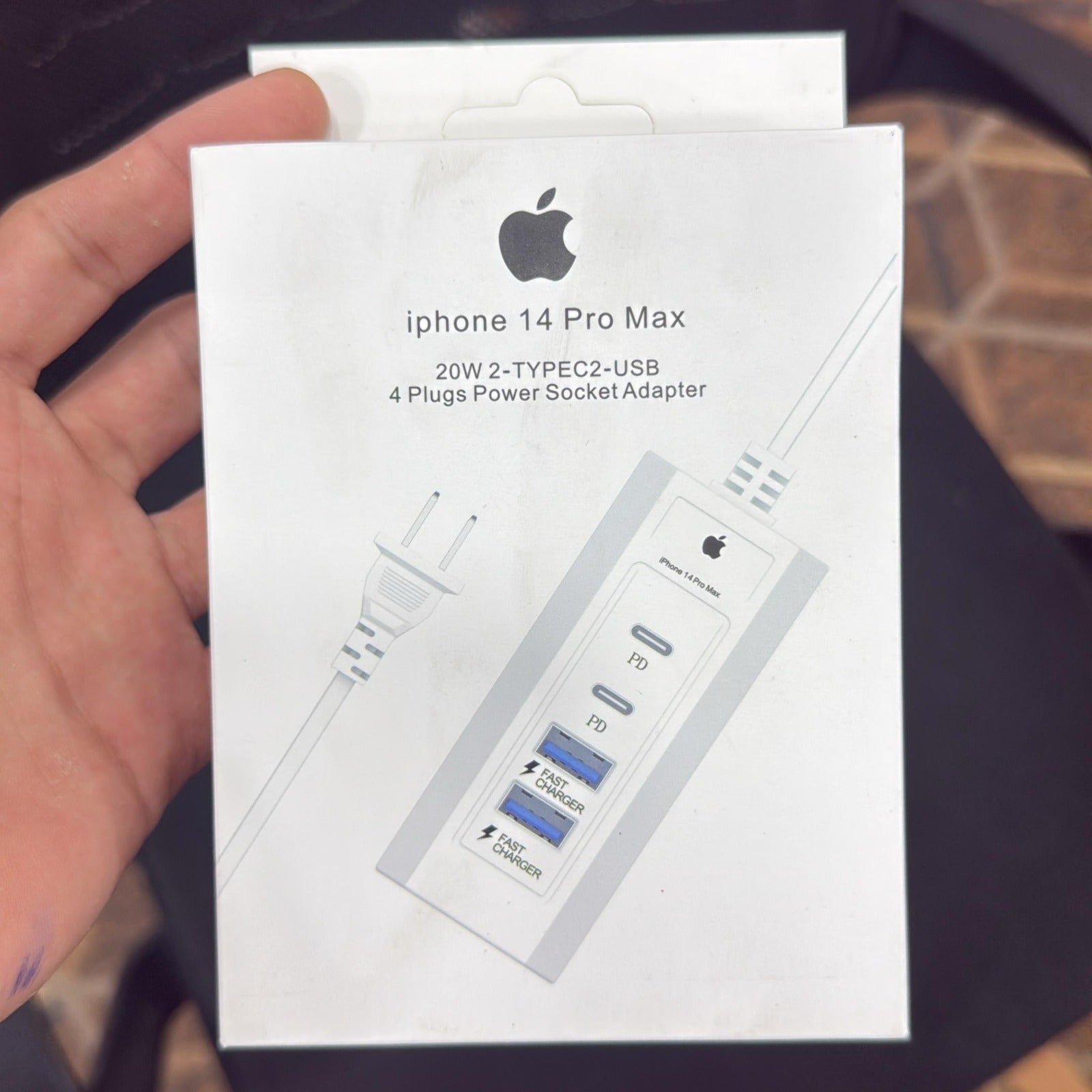 Ultra Compact 4-Port Fast Charger – Dual Type-C + Dual USB | 20W PD Power Hub for iPhone 14/13 Pro Max & All Smart Devices