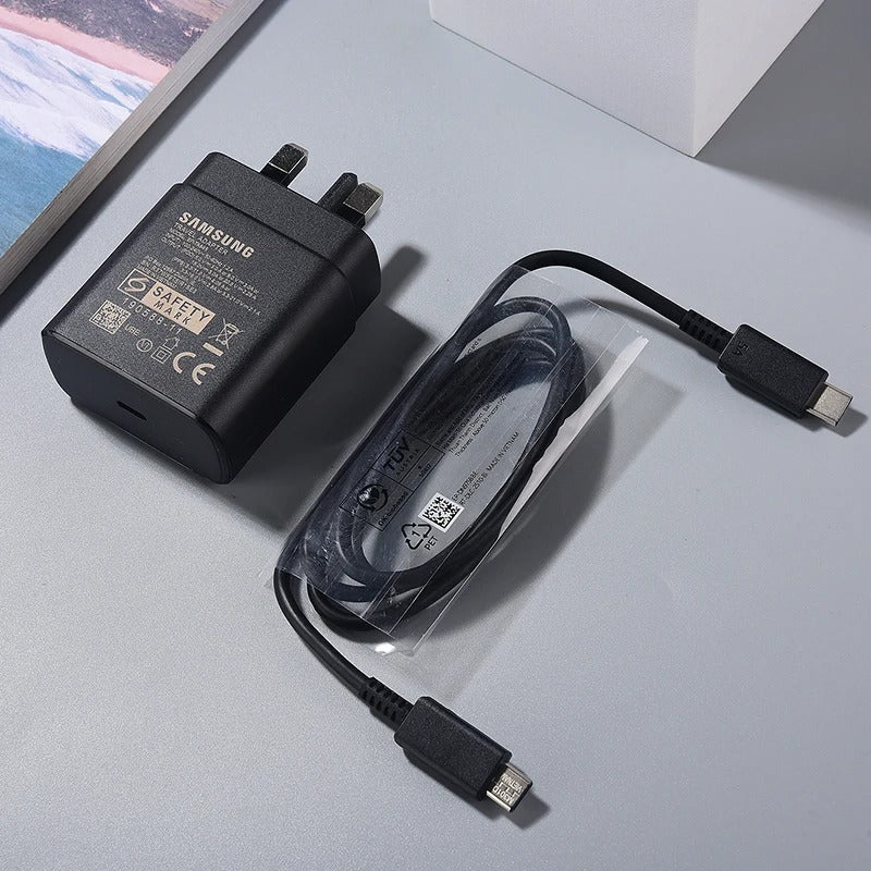 UK Charger Samsung S24 S23 Ultra 45W Super Fast Charging Usb Type C 5A Cable PD PPS Quick For Galaxy S23 S21 S20 FE Note20 Ultra